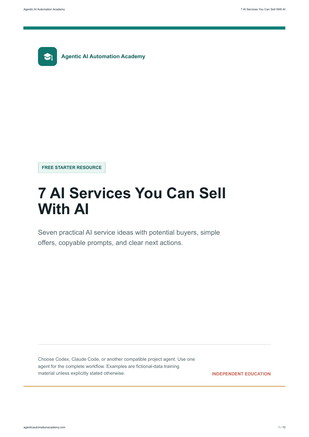 Cover and service list preview from the 7 AI Services You Can Sell With AI PDF
